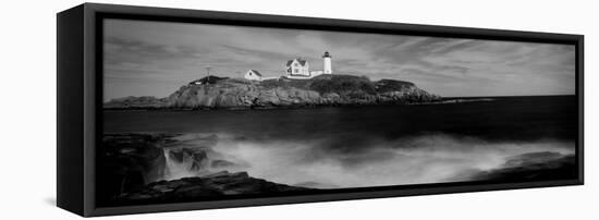 Lighthouse on the Coast, Nubble Lighthouse, York, York County, Maine, USA-null-Framed Stretched Canvas