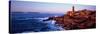 Lighthouse on the Coast, Ploumanach Lighthouse, Cote De Granit Rose, Cotes-D'Armor, Brittany, Fr...-null-Stretched Canvas