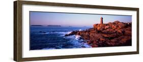 Lighthouse on the Coast, Ploumanach Lighthouse, Cote De Granit Rose, Cotes-D'Armor, Brittany, Fr...-null-Framed Photographic Print