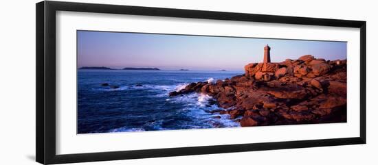 Lighthouse on the Coast, Ploumanach Lighthouse, Cote De Granit Rose, Cotes-D'Armor, Brittany, Fr...-null-Framed Photographic Print