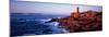 Lighthouse on the Coast, Ploumanach Lighthouse, Cote De Granit Rose, Cotes-D'Armor, Brittany, Fr...-null-Mounted Photographic Print