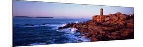 Lighthouse on the Coast, Ploumanach Lighthouse, Cote De Granit Rose, Cotes-D'Armor, Brittany, Fr...-null-Mounted Photographic Print