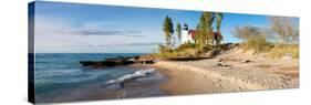 Lighthouse on the Coast, Point Betsie Lighthouse, Lake Michigan, Benzie County, Frankfort-null-Stretched Canvas
