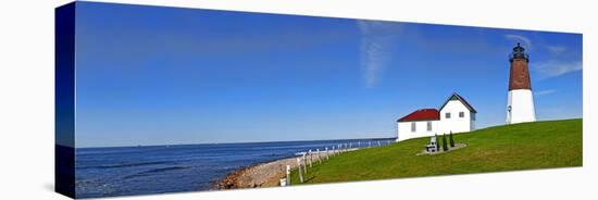 Lighthouse on the Coast, Point Judith Lighthouse, Narragansett Bay, Rhode Island, USA-null-Stretched Canvas