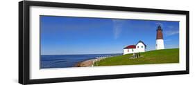 Lighthouse on the Coast, Point Judith Lighthouse, Narragansett Bay, Rhode Island, USA-null-Framed Photographic Print