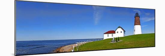 Lighthouse on the Coast, Point Judith Lighthouse, Narragansett Bay, Rhode Island, USA-null-Mounted Photographic Print