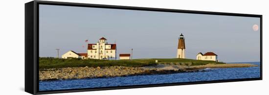 Lighthouse on the Coast, Point Judith Lighthouse, Narragansett Bay, Washington County-null-Framed Stretched Canvas