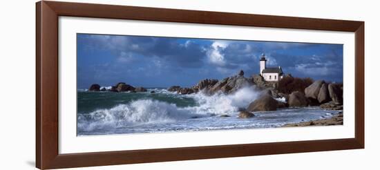 Lighthouse on the Coast, Pontusval Lighthouse, Brignogan, Finistere, Brittany, France-null-Framed Photographic Print