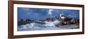 Lighthouse on the Coast, Pontusval Lighthouse, Brignogan, Finistere, Brittany, France-null-Framed Photographic Print