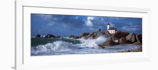 Lighthouse on the Coast, Pontusval Lighthouse, Brignogan, Finistere, Brittany, France-null-Framed Photographic Print