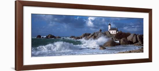 Lighthouse on the Coast, Pontusval Lighthouse, Brignogan, Finistere, Brittany, France-null-Framed Photographic Print