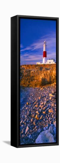 Lighthouse on the Coast, Portland Bill Lighthouse, Portland Bill, Dorset, England-null-Framed Stretched Canvas