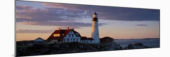 Lighthouse on the coast, Portland Head Light, Cape Elizabeth, Cumberland County, Maine, USA-null-Mounted Photographic Print