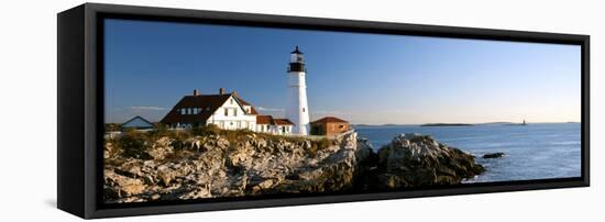 Lighthouse on the Coast, Portland Head Lighthouse, Ram Island Ledge Light, Portland-null-Framed Stretched Canvas