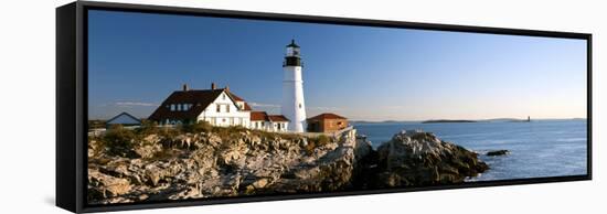 Lighthouse on the Coast, Portland Head Lighthouse, Ram Island Ledge Light, Portland-null-Framed Stretched Canvas