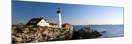 Lighthouse on the Coast, Portland Head Lighthouse, Ram Island Ledge Light, Portland-null-Mounted Photographic Print