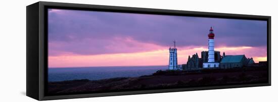 Lighthouse on the Coast, Saint Mathieu Lighthouse, Finistere, Brittany, France-null-Framed Stretched Canvas