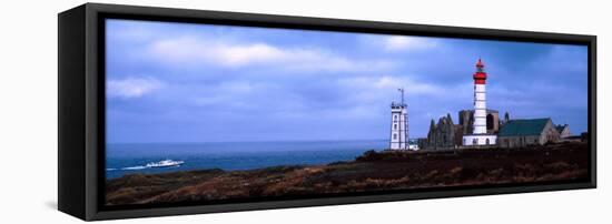 Lighthouse on the Coast, Saint Mathieu Lighthouse, Finistere, Brittany, France-null-Framed Stretched Canvas