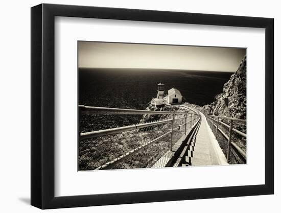 Lighthouse On The Edge-George Oze-Framed Photographic Print