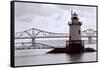 Lighthouse on The Hudson, Tarrytown, New York-George Oze-Framed Stretched Canvas