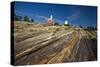 Lighthouse on the Rock Pemaquid Point Maine-George Oze-Stretched Canvas