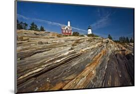 Lighthouse on the Rock Pemaquid Point Maine-George Oze-Mounted Photographic Print