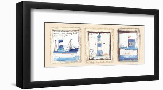 Lighthouse on the Rocks-Jane Claire-Framed Art Print