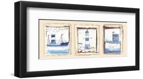 Lighthouse on the Rocks-Jane Claire-Framed Art Print