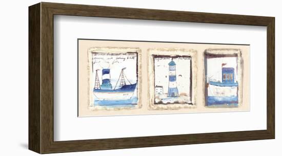 Lighthouse on the Rocks-Jane Claire-Framed Art Print