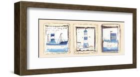 Lighthouse on the Rocks-Jane Claire-Framed Art Print