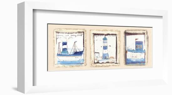 Lighthouse on the Rocks-Jane Claire-Framed Art Print