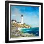 Lighthouse on the Rocky Shore I-Julie DeRice-Framed Art Print