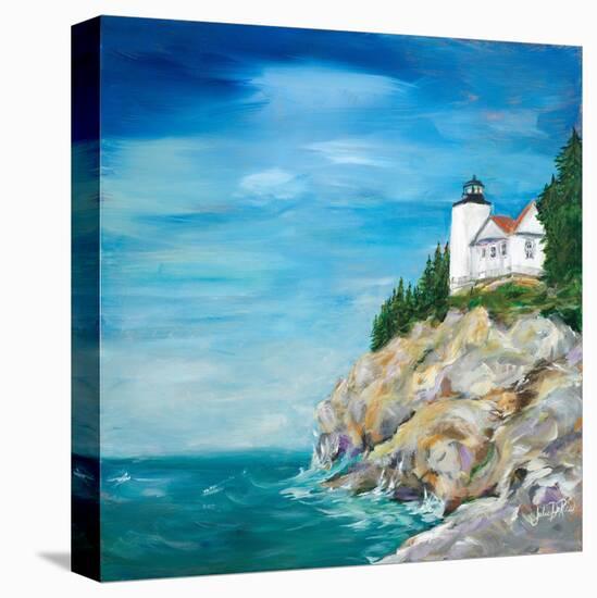 Lighthouse on the Rocky Shore II-Julie DeRice-Stretched Canvas