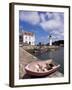 Lighthouse on Waterfront, Port Sauzon, Belle Ile En Mer, Brittany, France-Guy Thouvenin-Framed Photographic Print