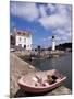 Lighthouse on Waterfront, Port Sauzon, Belle Ile En Mer, Brittany, France-Guy Thouvenin-Mounted Photographic Print