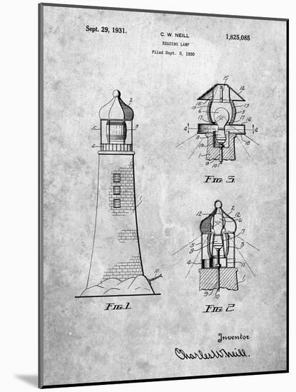 Lighthouse Patent-Cole Borders-Mounted Art Print