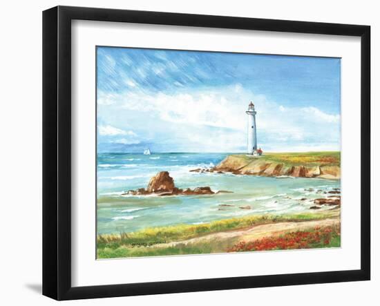 Lighthouse Path-Gregory Gorham-Framed Art Print