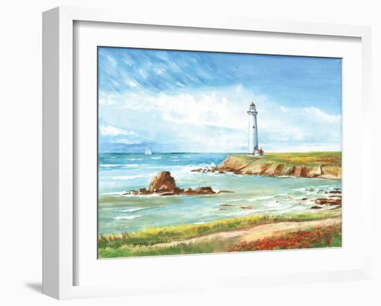 Lighthouse Path-Gregory Gorham-Framed Art Print