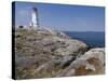 Lighthouse, Peggy's Cove, Nova Scotia, Canada, North America-Ethel Davies-Stretched Canvas