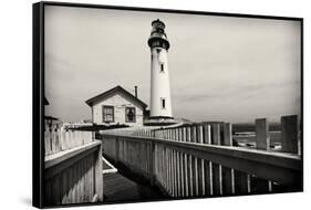 Lighthouse Perspective, Pigeon Point, California-George Oze-Framed Stretched Canvas