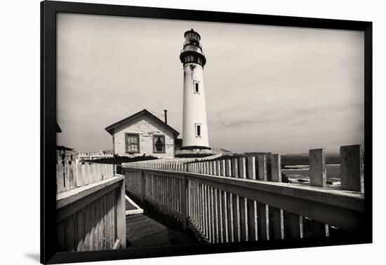 Lighthouse Perspective, Pigeon Point, California-George Oze-Framed Photographic Print