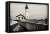 Lighthouse Perspective, Pigeon Point, California-George Oze-Framed Stretched Canvas