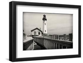 Lighthouse Perspective, Pigeon Point, California-George Oze-Framed Photographic Print