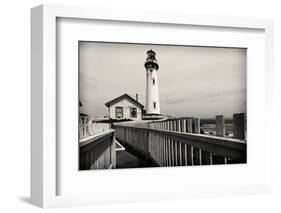 Lighthouse Perspective, Pigeon Point, California-George Oze-Framed Photographic Print