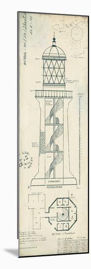 Lighthouse Plans I-The Vintage Collection-Mounted Giclee Print