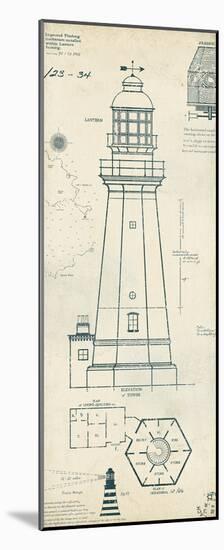 Lighthouse Plans IV-The Vintage Collection-Mounted Art Print