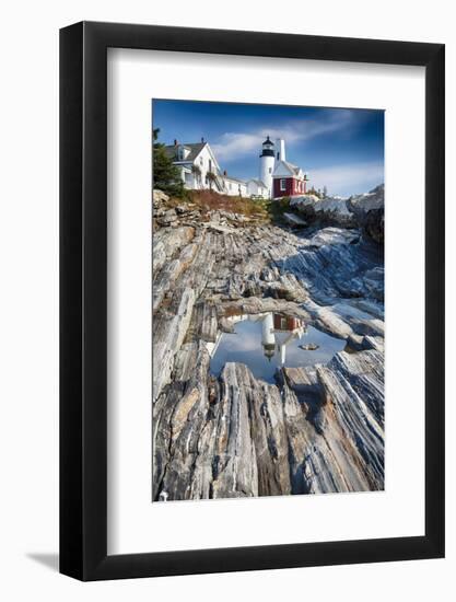 Lighthouse Reflection, Pemaquid Point, Maine-George Oze-Framed Photographic Print