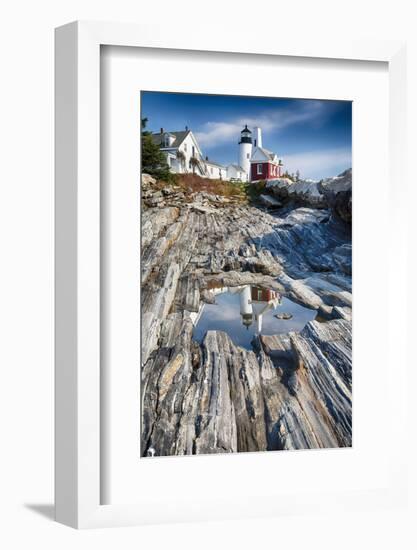 Lighthouse Reflection, Pemaquid Point, Maine-George Oze-Framed Photographic Print
