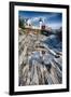 Lighthouse Reflection, Pemaquid Point, Maine-George Oze-Framed Photographic Print