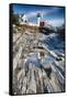 Lighthouse Reflection, Pemaquid Point, Maine-George Oze-Framed Stretched Canvas